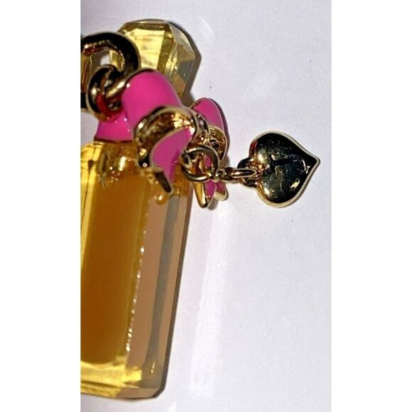 Juicy Couture 2013 Gold Viva La Fleur Pink Bow Fragrance Charm authentic RARE - Picture 7 of 11